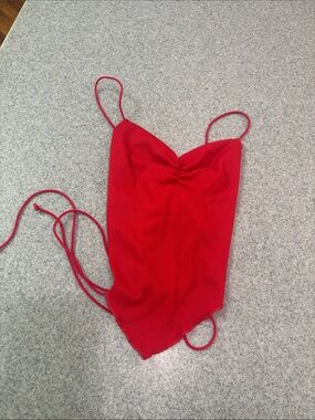 SHEIN Red Tie-Back Top